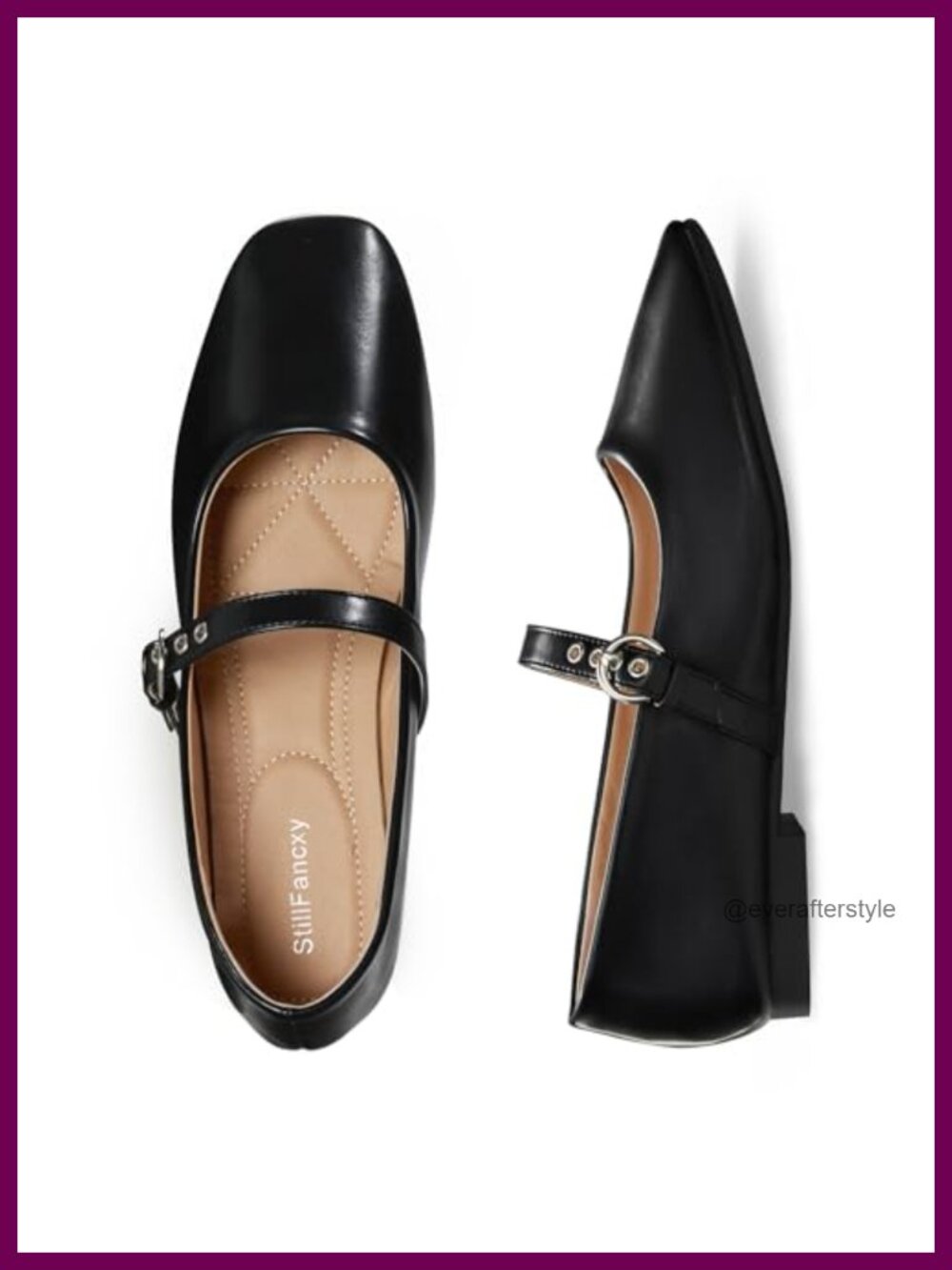 Mary Jane Flats Women Faux Leather Buckle Strap Ballet Shoes Casual